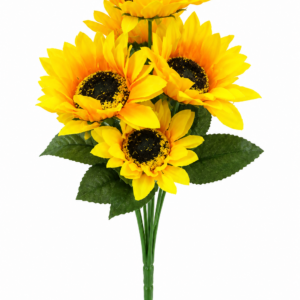 Buquê de Girassol Artificial Amarelo 46 cm – Flores Decorativas para Vasos e Arranjos